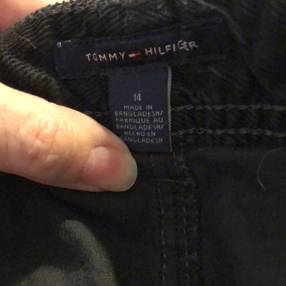 EUC Tommy Hilfiger Black Cord Boot Cut Jeans w/Tommy Logo Rivit/Zipper Closure - Picture 7 of 9